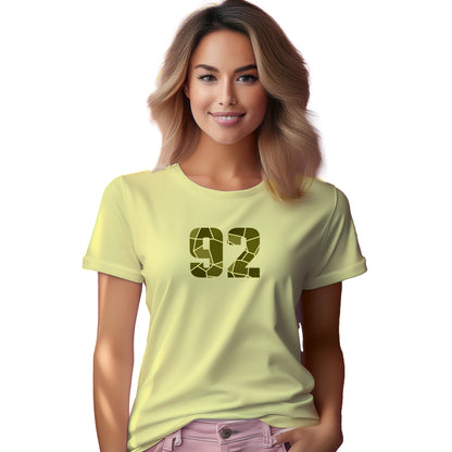 92 Number Women T-Shirt (Butter Yellow) | Stylish Numeric Graphic Tee