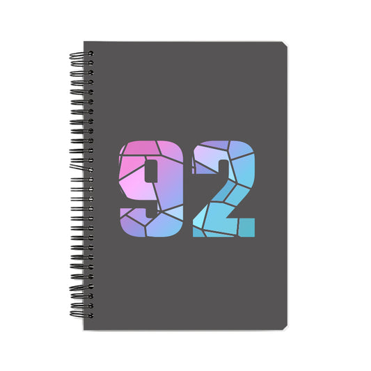 92 Number Notebook (Charcoal Grey, A5 Size, 100 Pages, Ruled, 6 Pack)