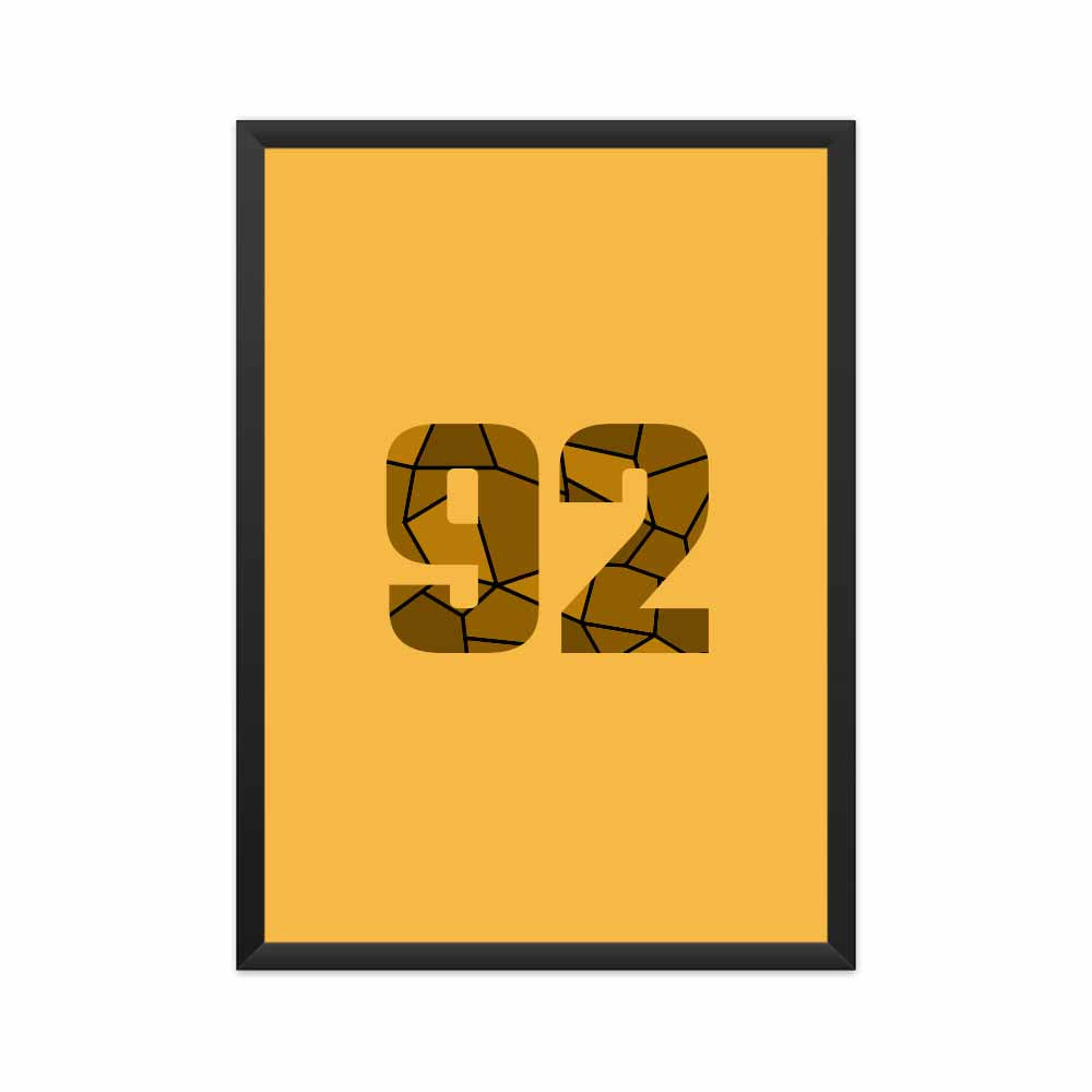 92 Number Framed Poster