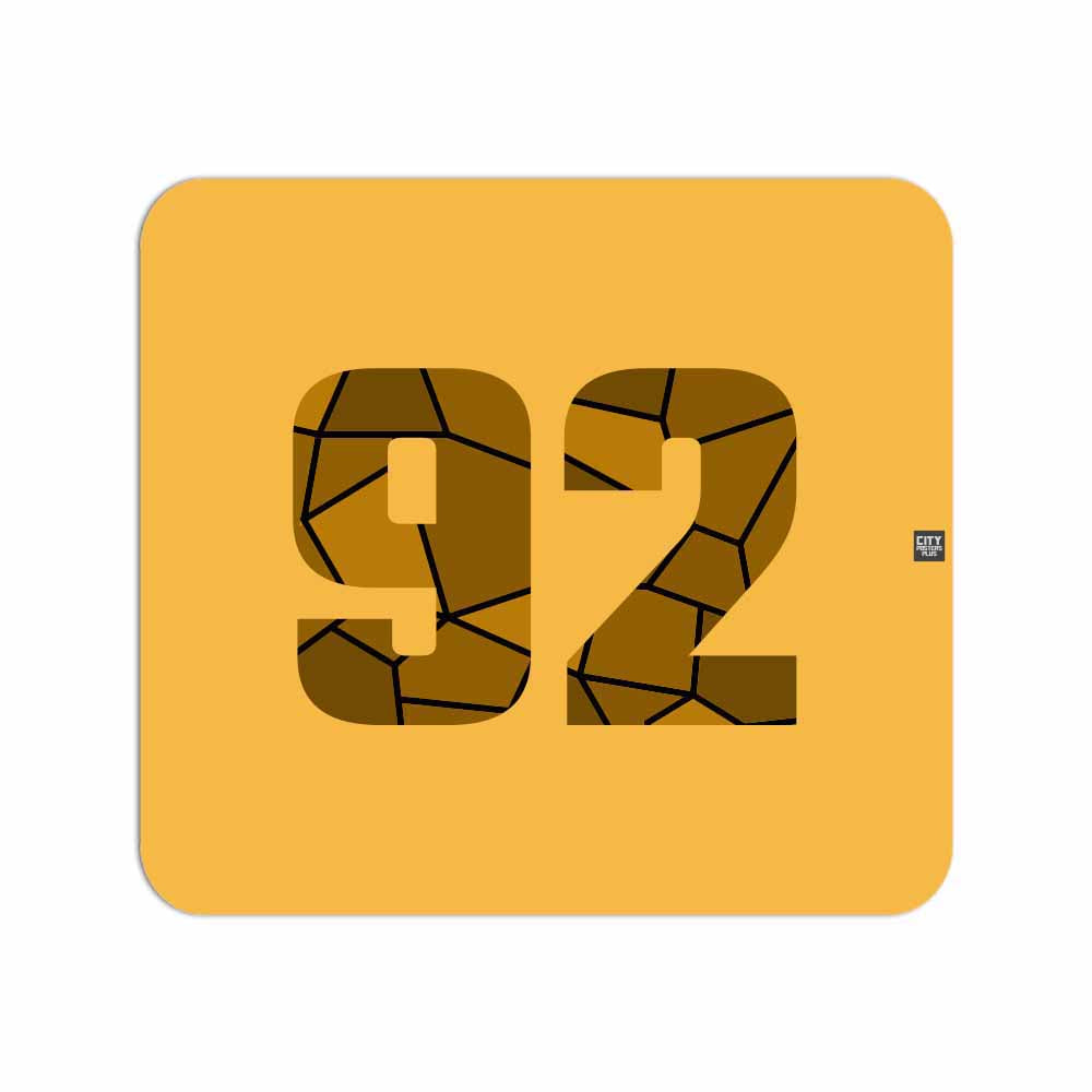 92 Number Mousepad (Golden Yellow)