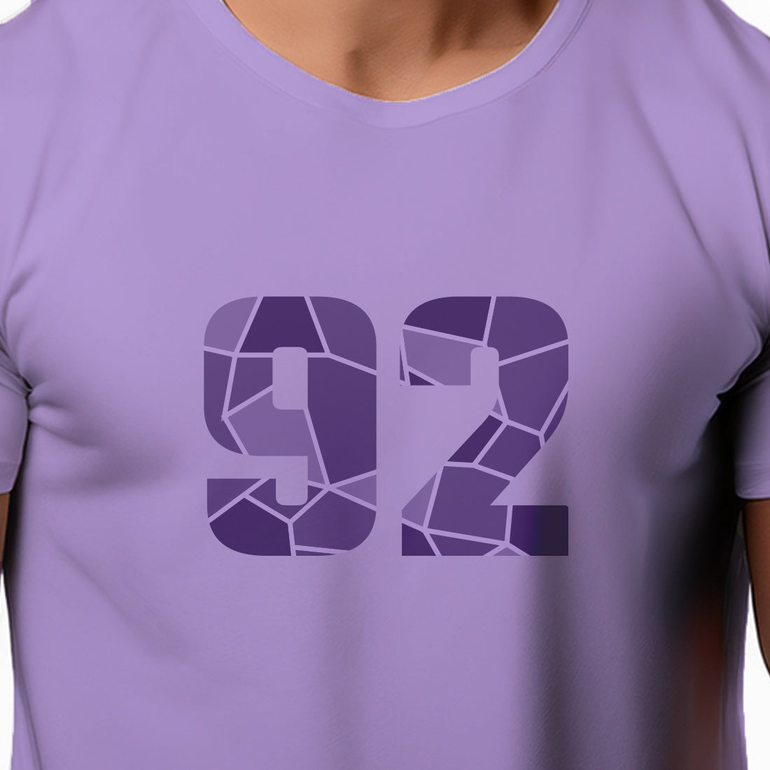 92 Number Men Unisex T-Shirt | Custom Number Graphic Tee (Iris Lavender)