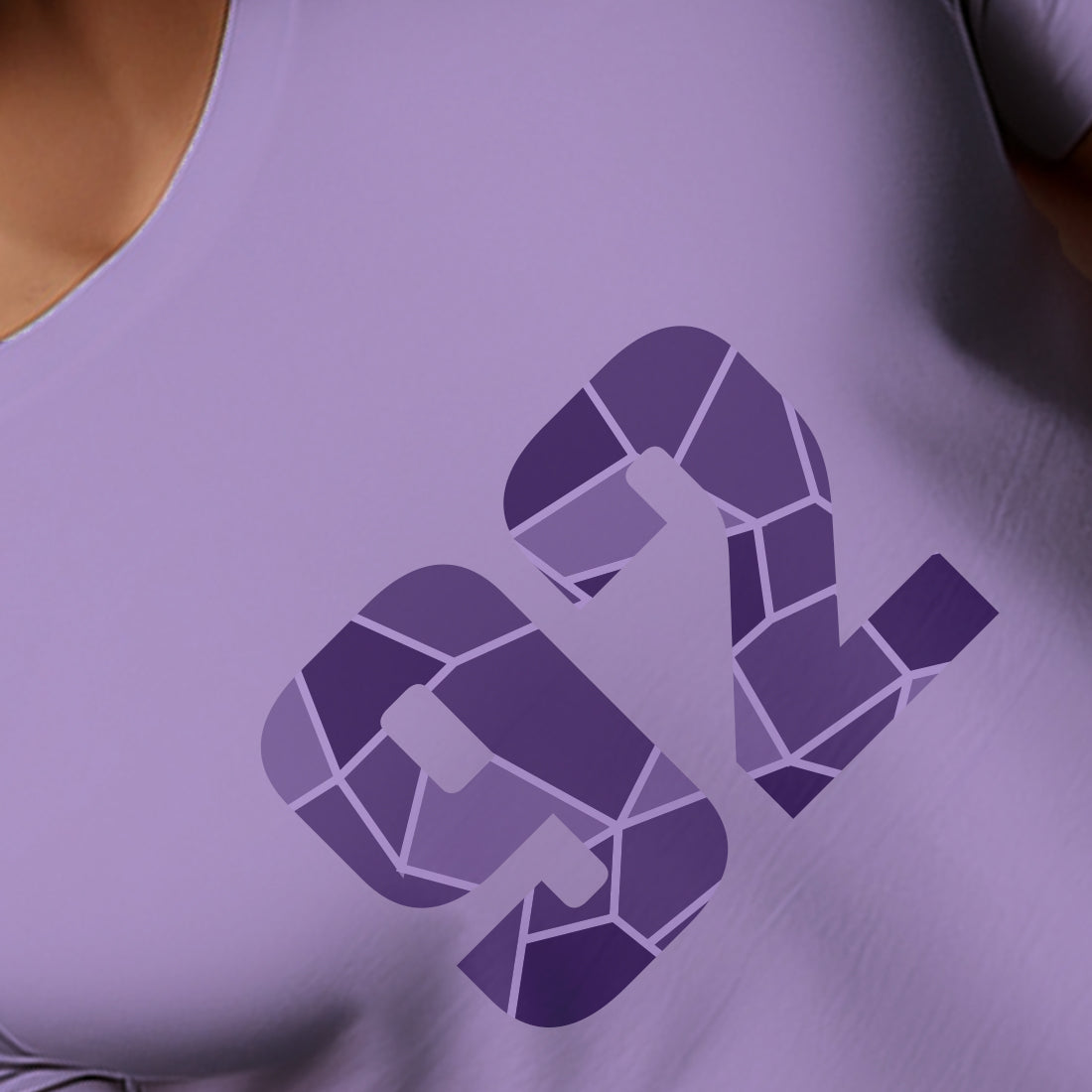 92 Number Men Unisex T-Shirt | Custom Number Graphic Tee (Iris Lavender)