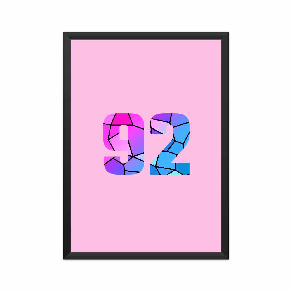 92 Number Framed Poster