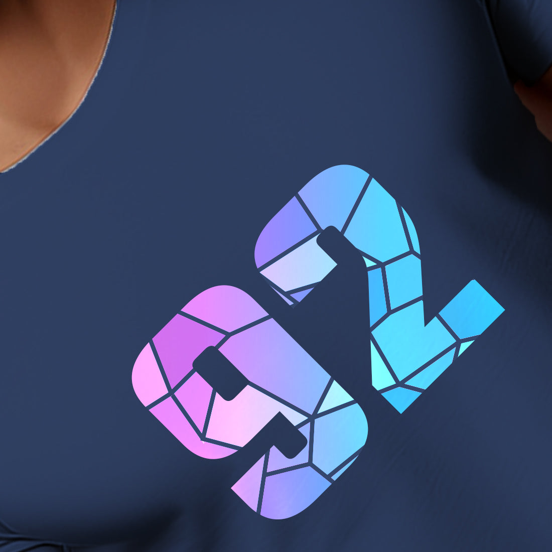 92 Number Men Unisex T-Shirt | Custom Number Graphic Tee (Navy Blue)