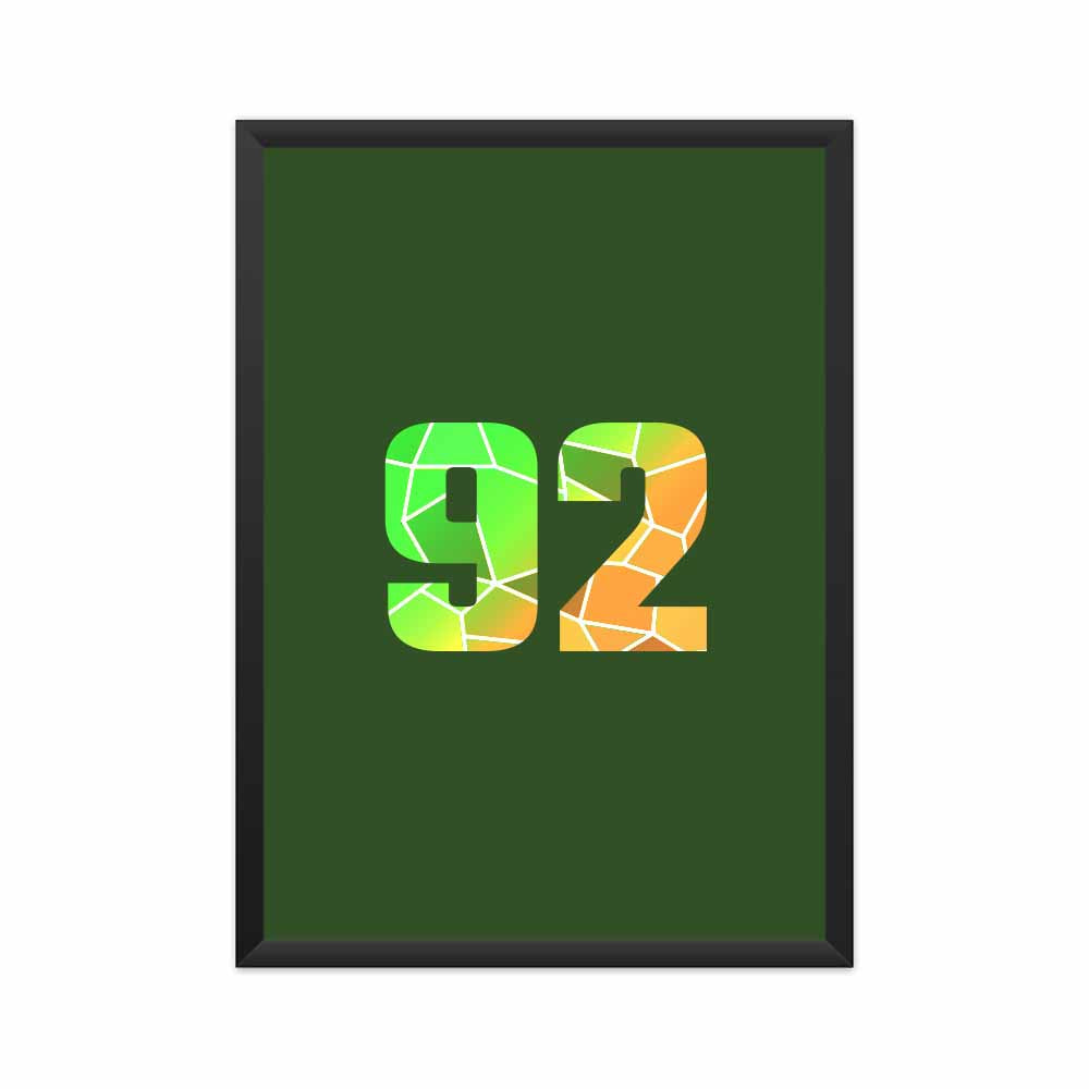 92 Number Framed Poster