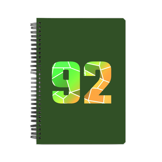 92 Number Notebook (Olive Green, A5 Size, 100 Pages, Ruled, 6 Pack)