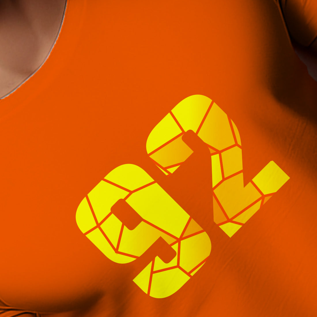 92 Number Men Unisex T-Shirt | Custom Number Graphic Tee (Orange)