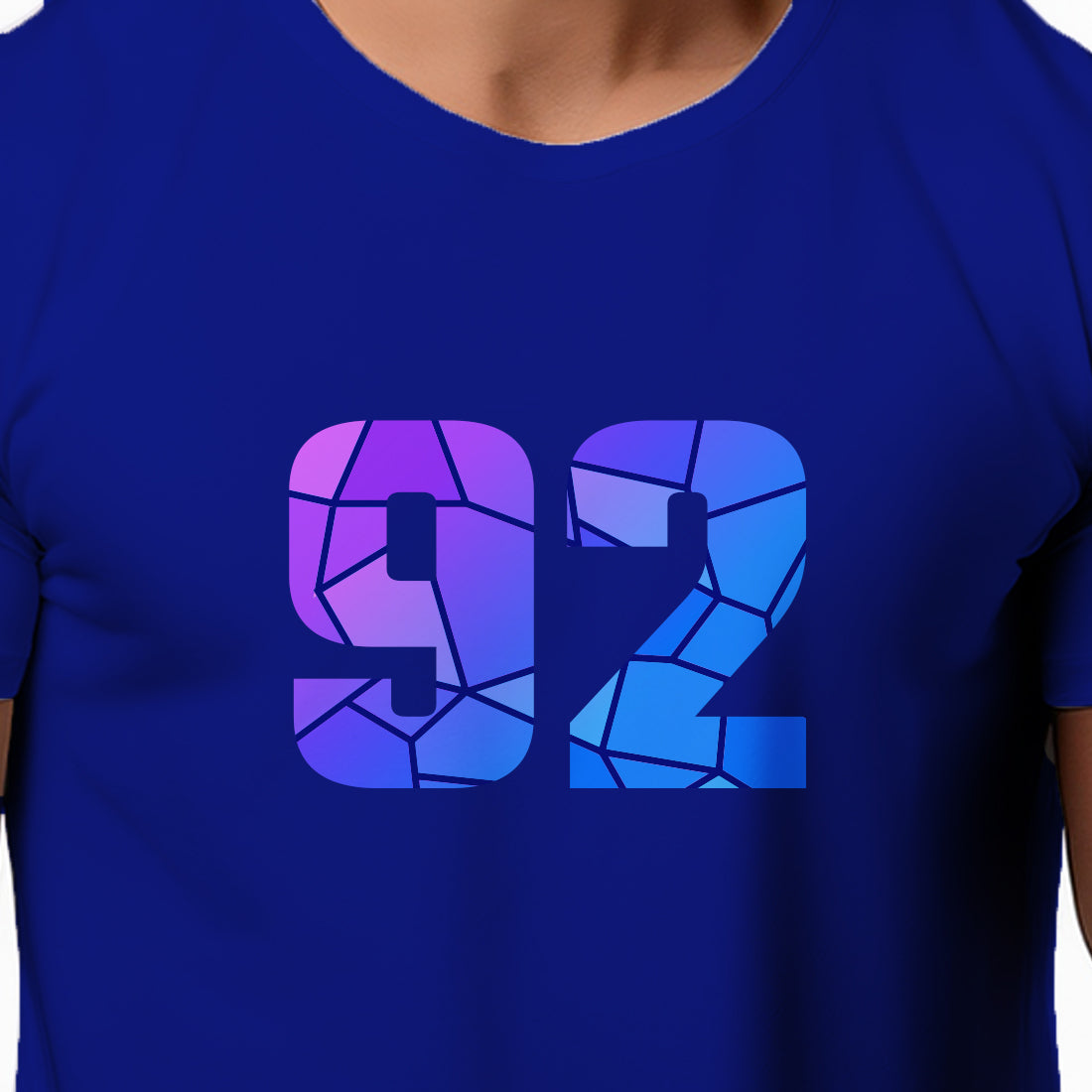92 Number Men Unisex T-Shirt | Custom Number Graphic Tee (Royal Blue)