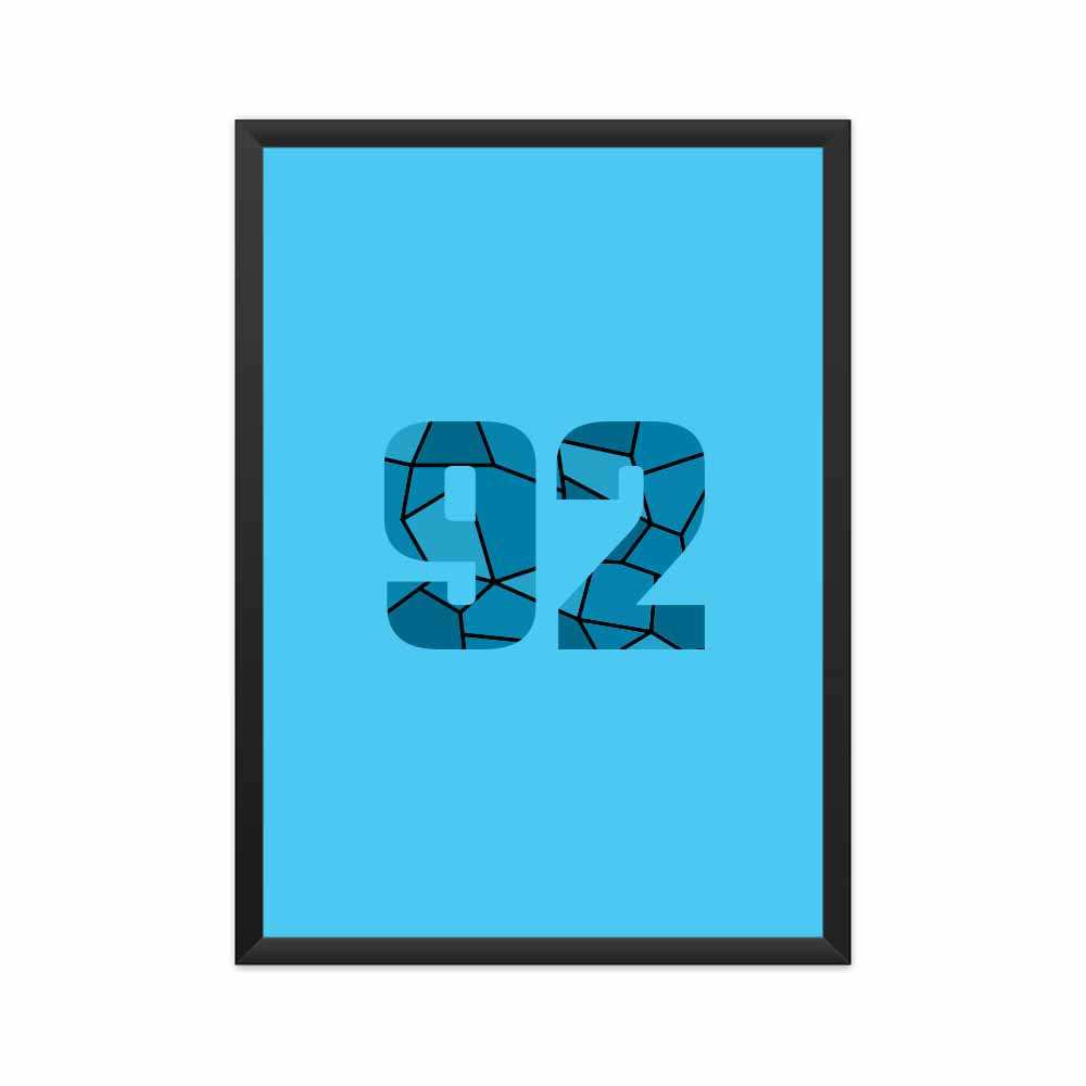 92 Number Framed Poster