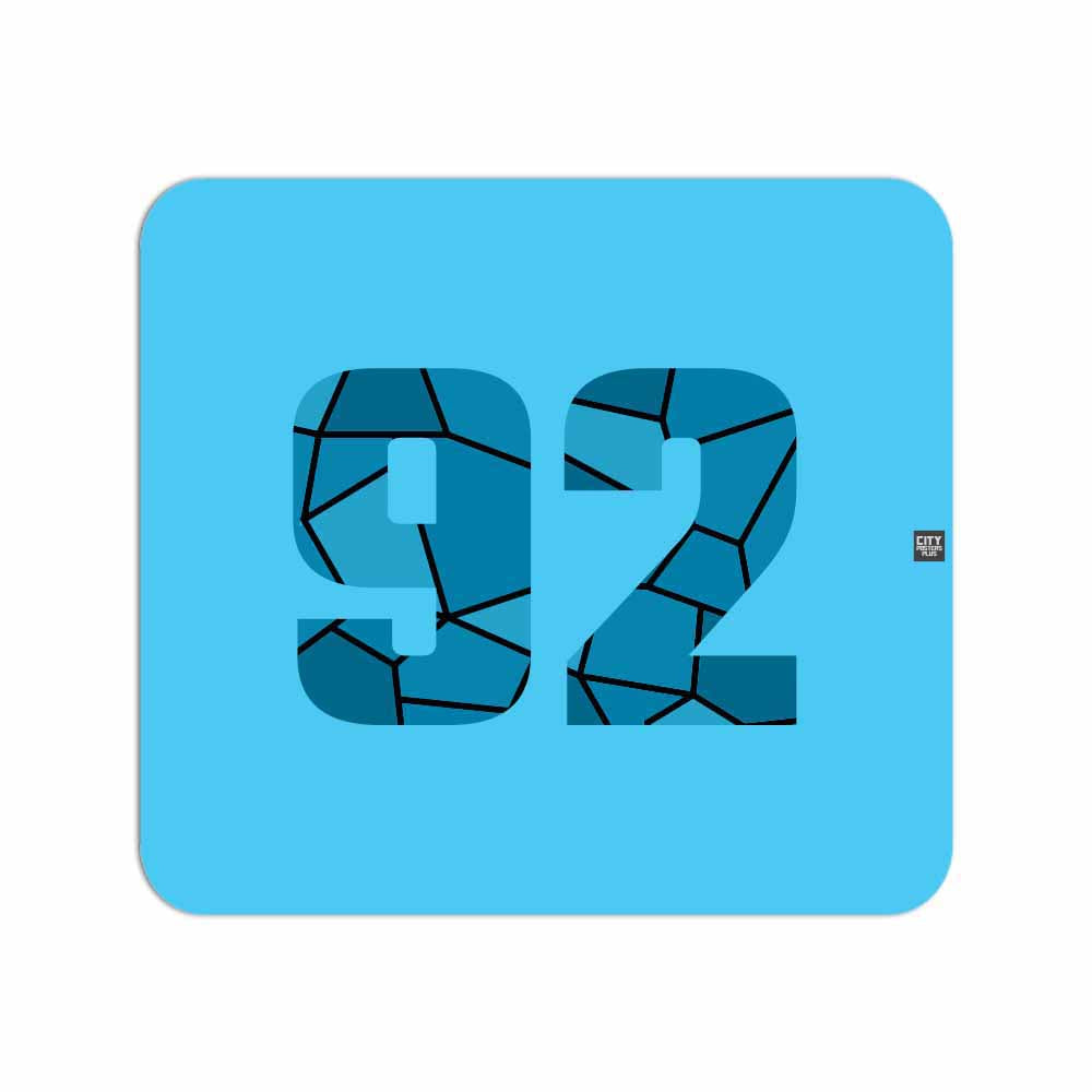 92 Number Mousepad (Sky Blue)