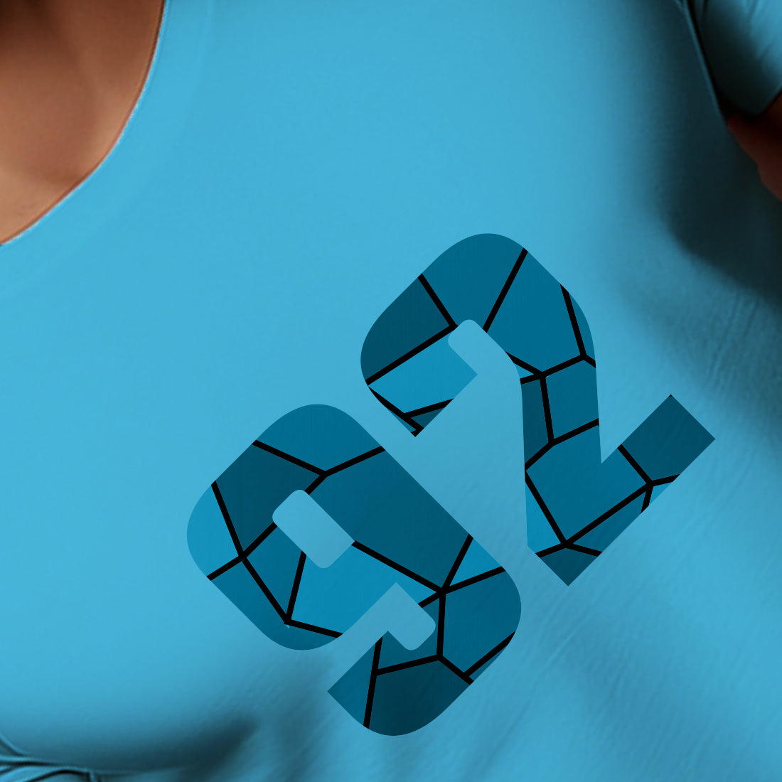 92 Number Men Unisex T-Shirt | Custom Number Graphic Tee (Sky Blue)