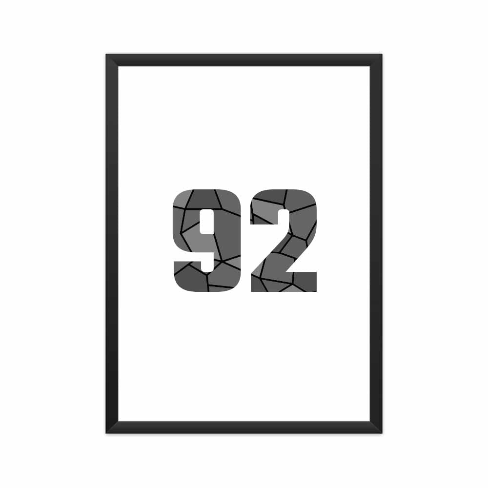 92 Number Framed Poster