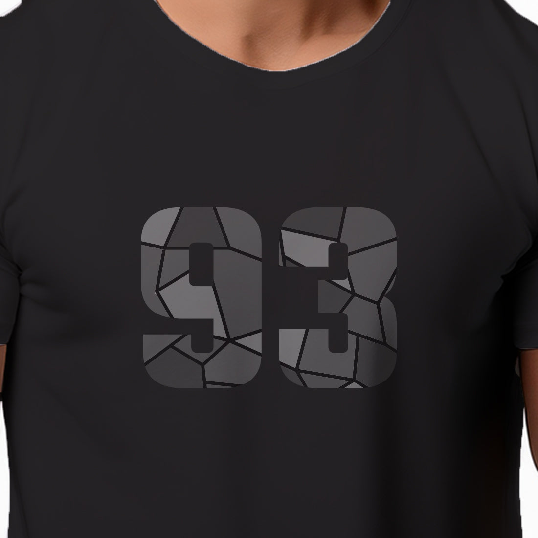 93 Number Men Unisex T-Shirt | Custom Number Graphic Tee (Black)
