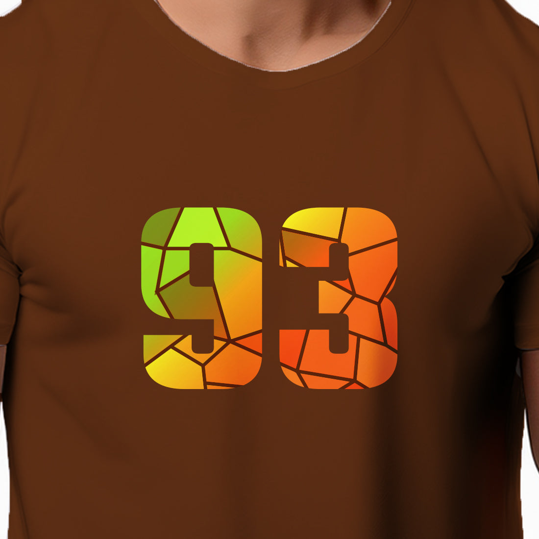 93 Number Men Unisex T-Shirt | Custom Number Graphic Tee (Brown)