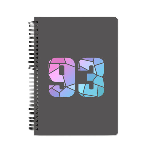 93 Number Notebook (Charcoal Grey, A5 Size, 100 Pages, Ruled, 6 Pack)