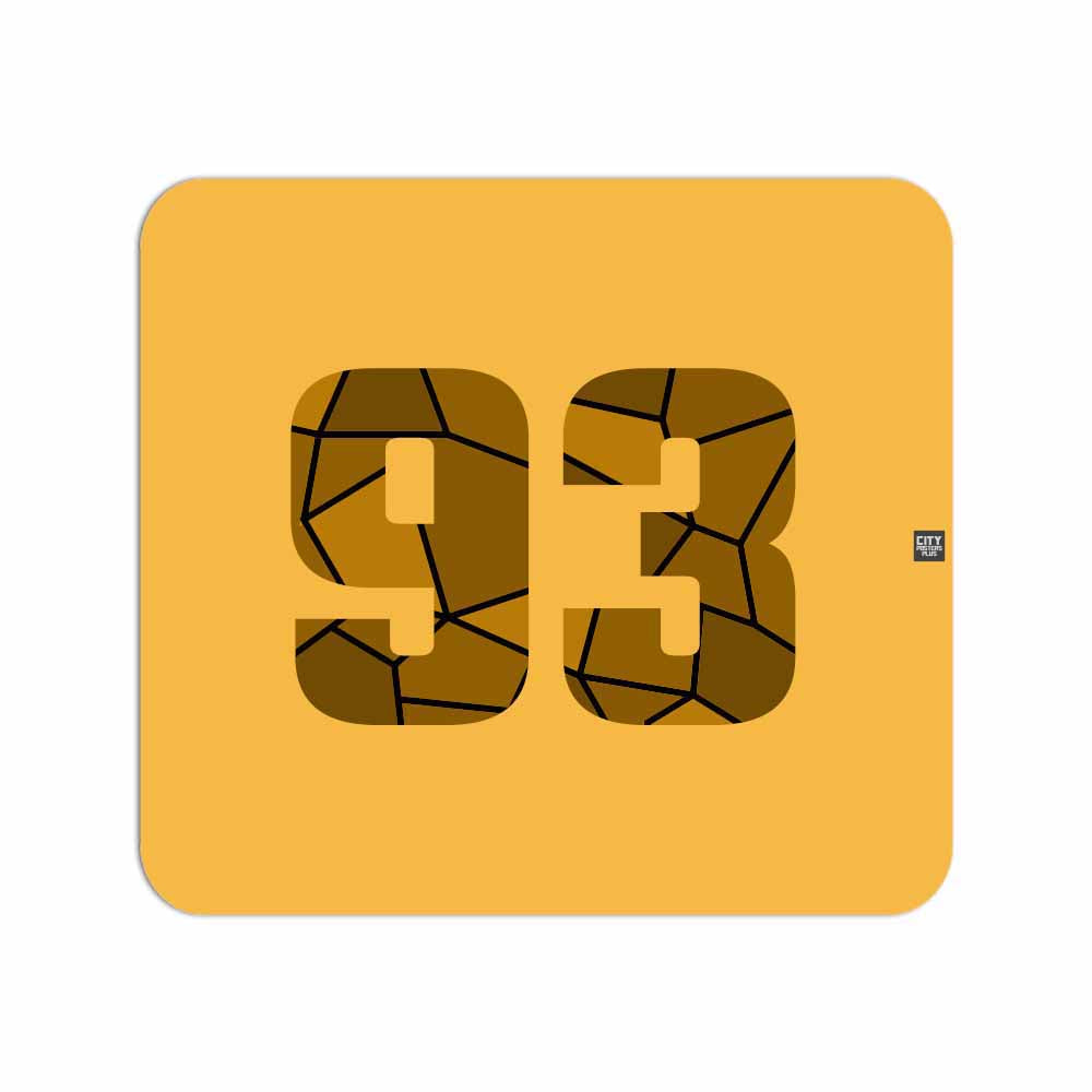 93 Number Mousepad (Golden Yellow)