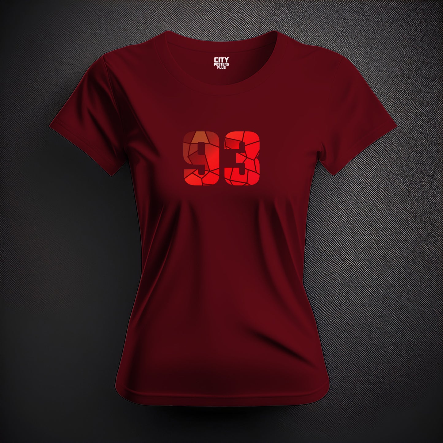 Number 93  Women T-Shirt (Maroon) | Stylish Numeric Graphic Tee