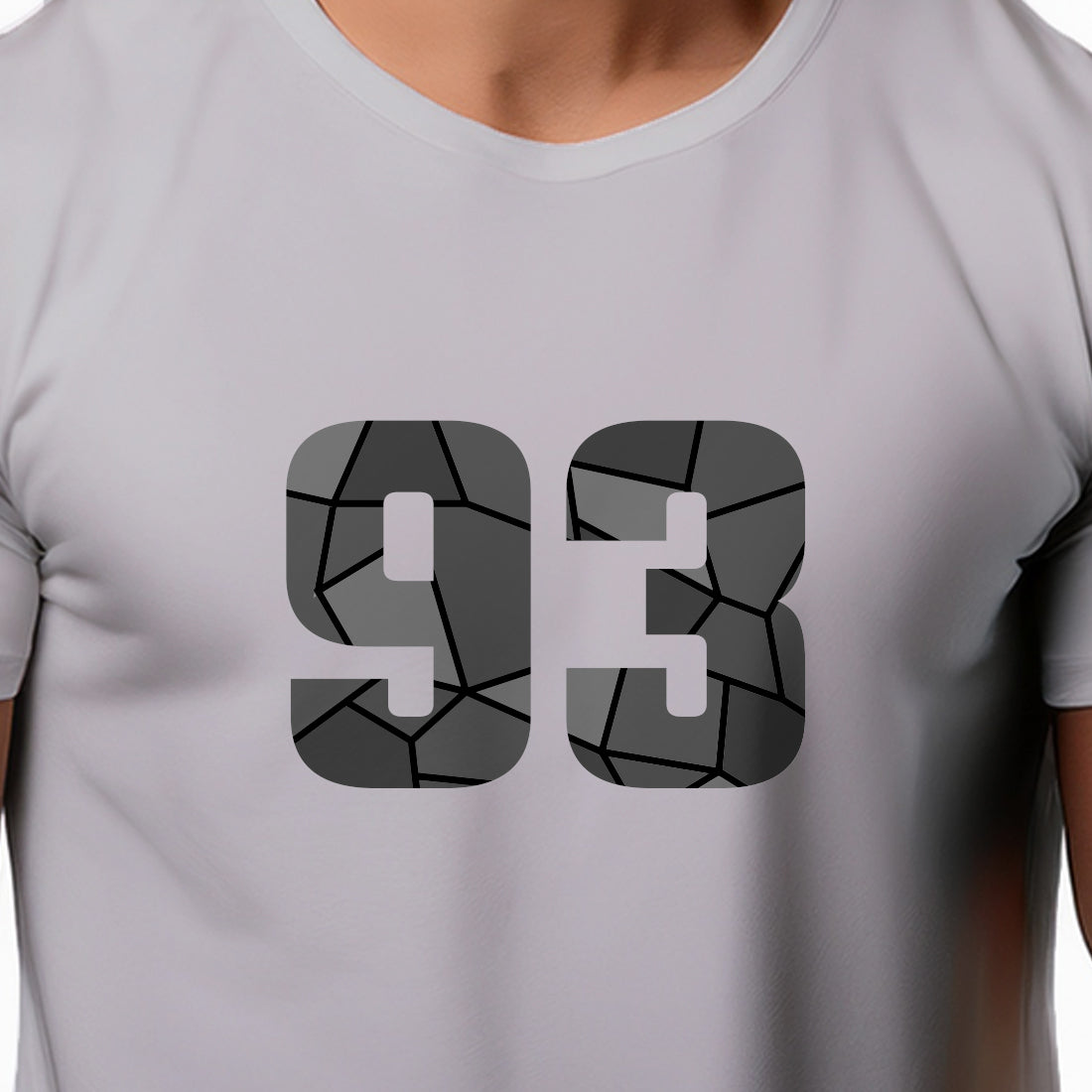 93 Number Men Unisex T-Shirt | Custom Number Graphic Tee (Melange Grey)