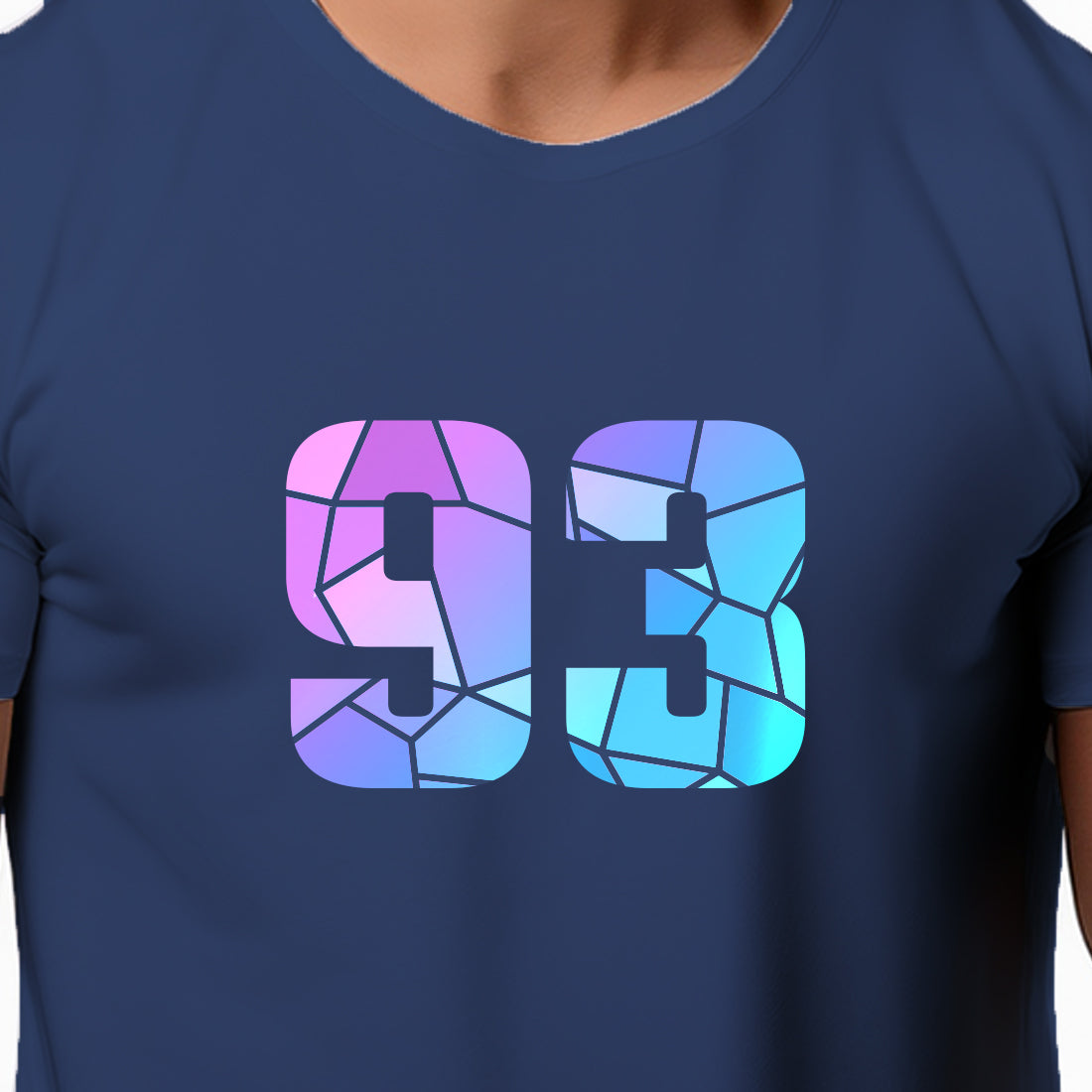 93 Number Men Unisex T-Shirt | Custom Number Graphic Tee (Navy Blue)