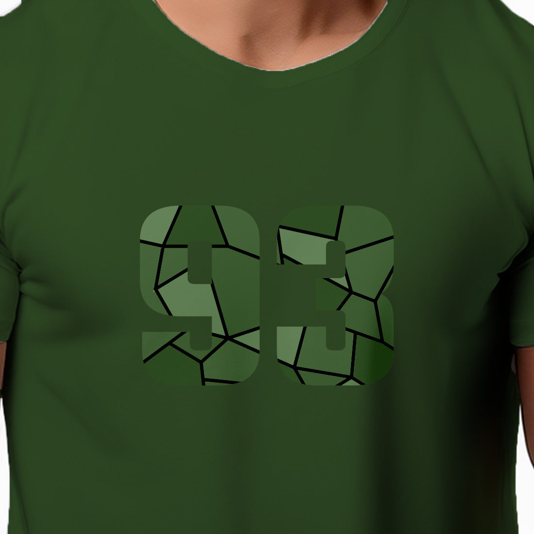 93 Number Men Unisex T-Shirt | Custom Number Graphic Tee (Olive Green)