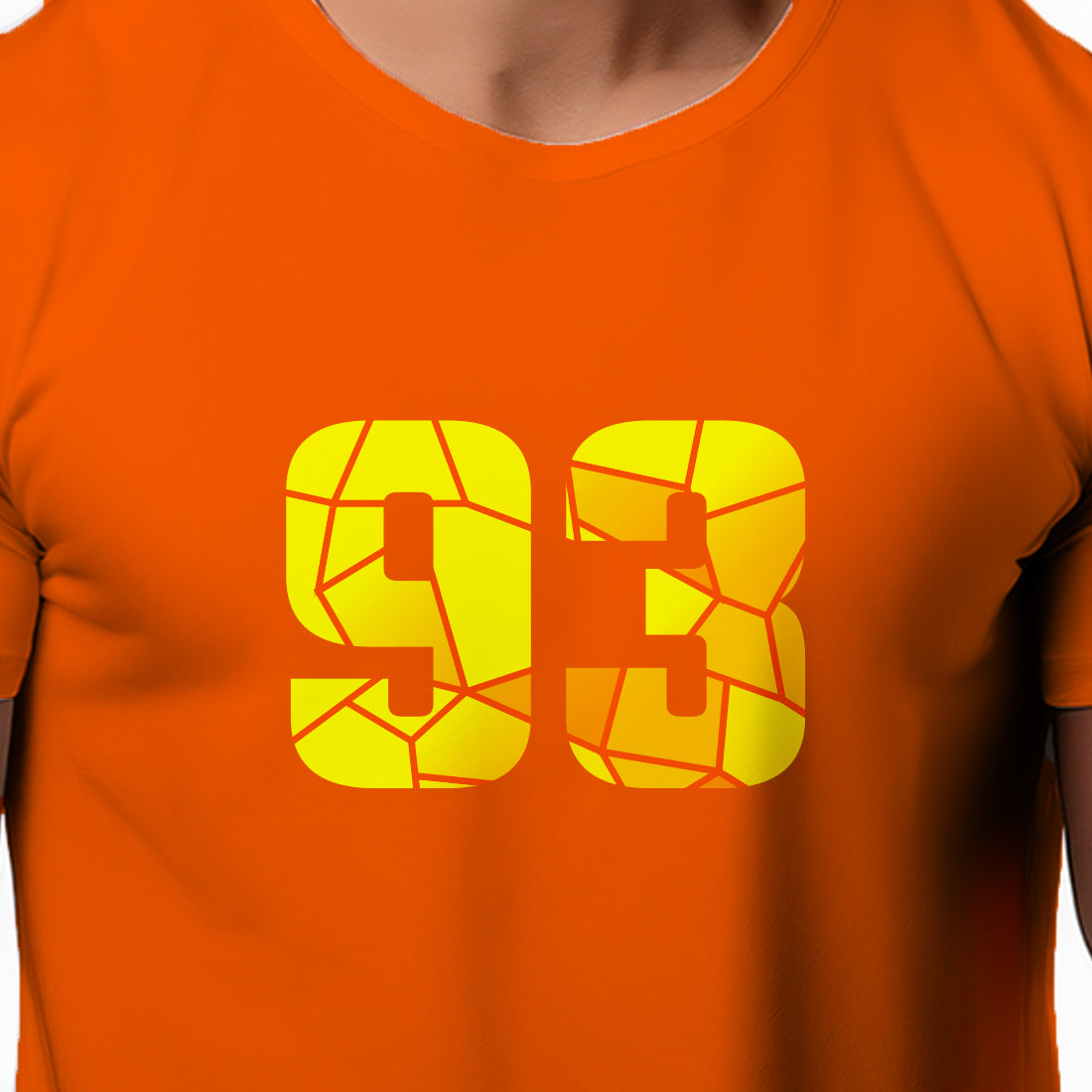 93 Number Men Unisex T-Shirt | Custom Number Graphic Tee (Orange)