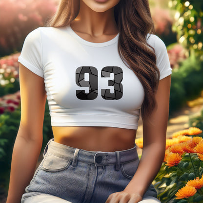 93 Number Women Crop Top (White)