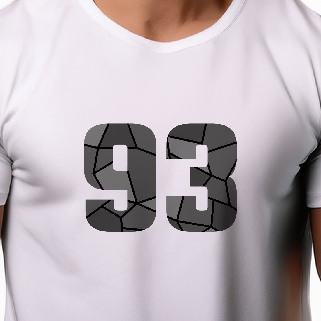 93 Number Men Unisex T-Shirt | Custom Number Graphic Tee (White)