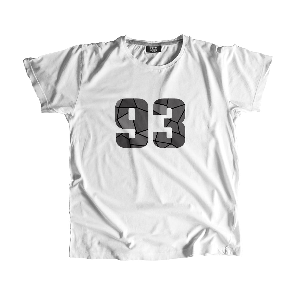 93 Number Men Unisex T-Shirt | Custom Number Graphic Tee (White)