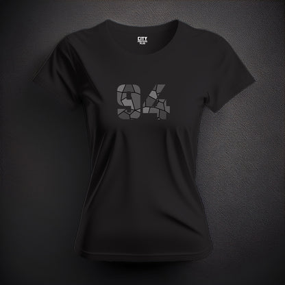 94 Number Women T-Shirt (Black) | Stylish Numeric Graphic Tee