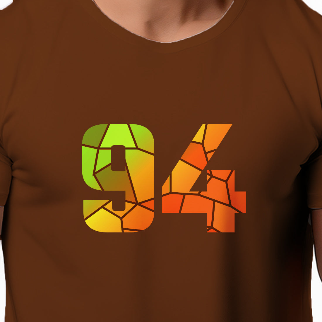 94 Number Men Unisex T-Shirt | Custom Number Graphic Tee (Brown)