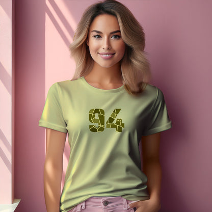 94 Number Women T-Shirt (Butter Yellow) | Stylish Numeric Graphic Tee