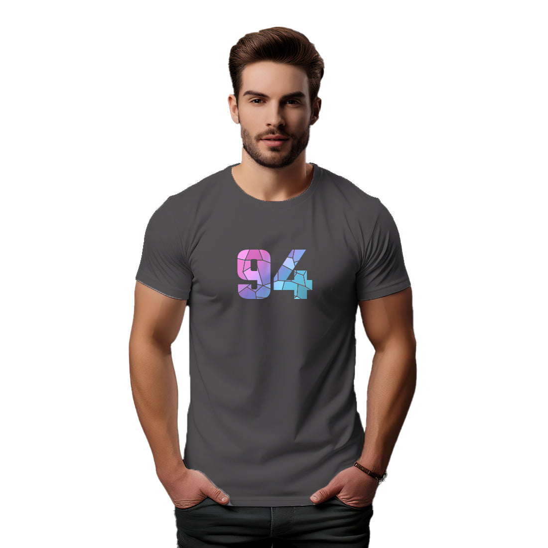 94 Number Men Unisex T-Shirt (Charcoal Grey)