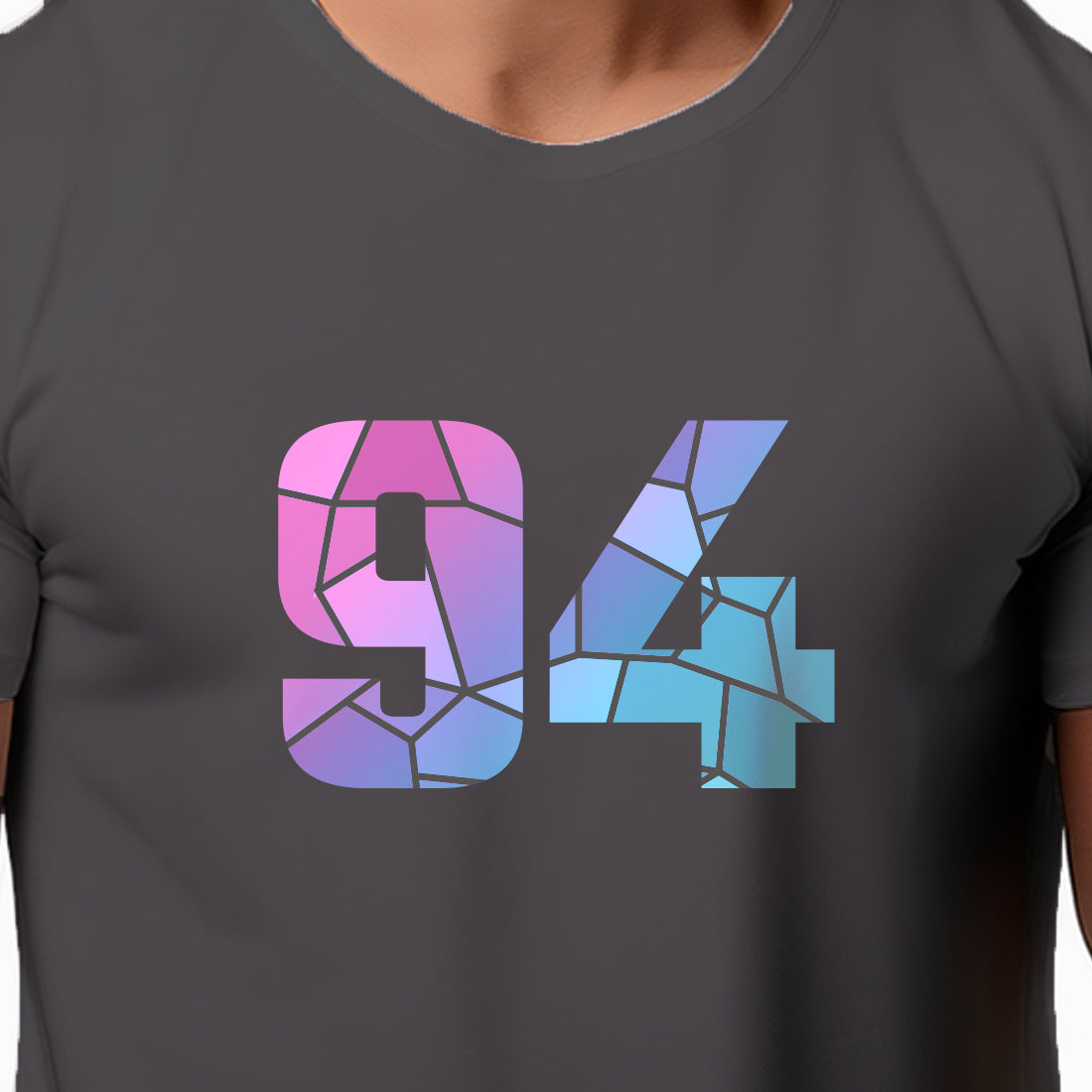 94 Number Men Unisex T-Shirt | Custom Number Graphic Tee (Charcoal Grey)
