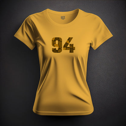 94 Number Women T-Shirt (Golden Yellow) | Stylish Numeric Graphic Tee