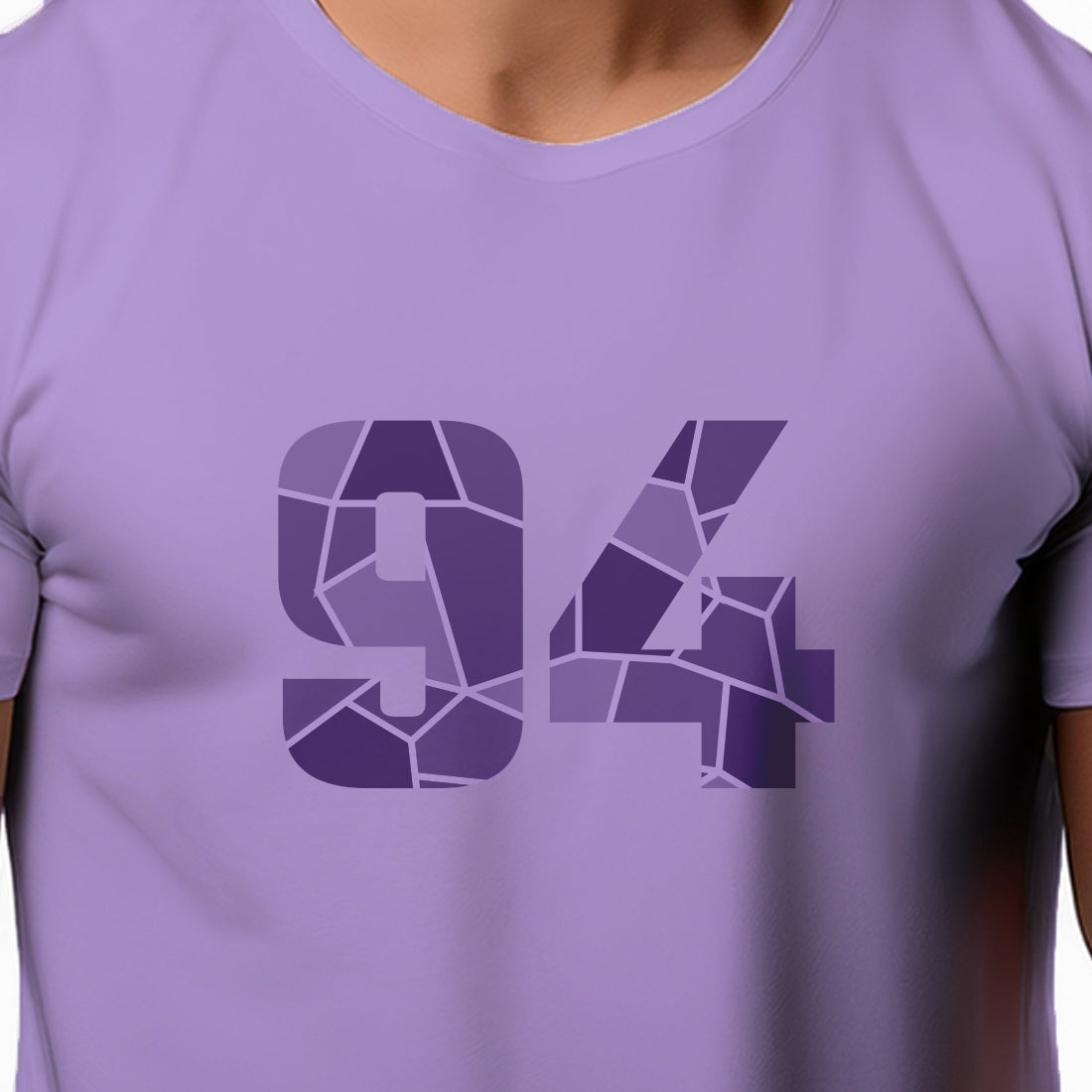 94 Number Men Unisex T-Shirt | Custom Number Graphic Tee (Iris Lavender)