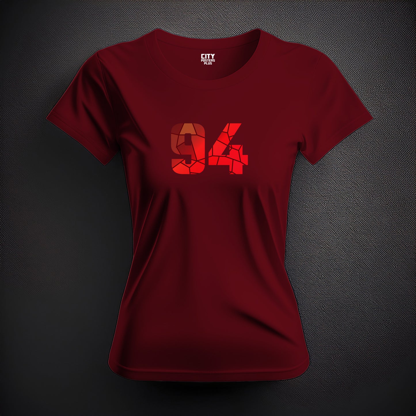 Number 94  Women T-Shirt (Maroon) | Stylish Numeric Graphic Tee