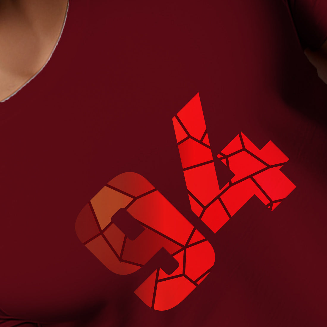 94 Number Men Unisex T-Shirt | Custom Number Graphic Tee (Maroon)