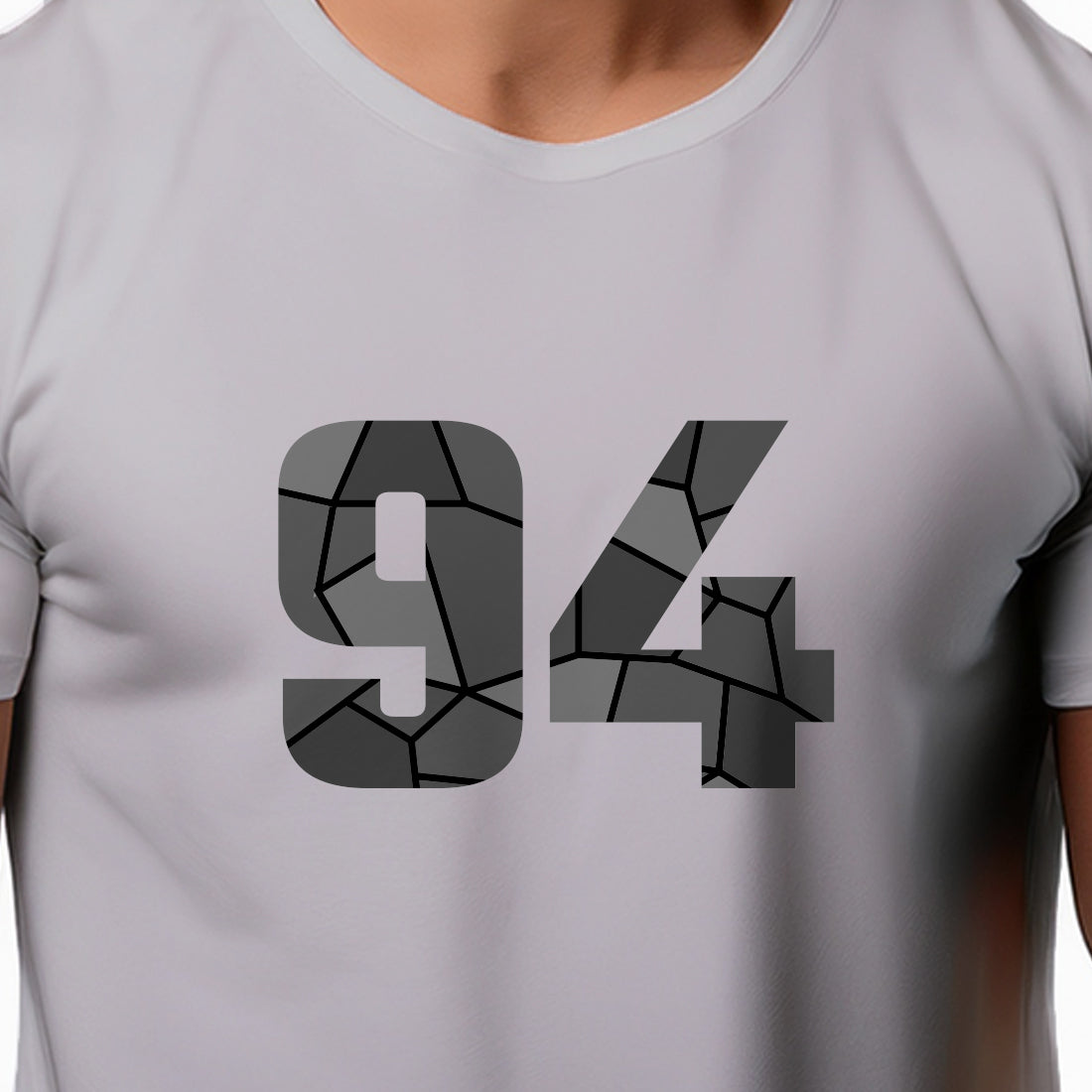 94 Number Men Unisex T-Shirt | Custom Number Graphic Tee (Melange Grey)