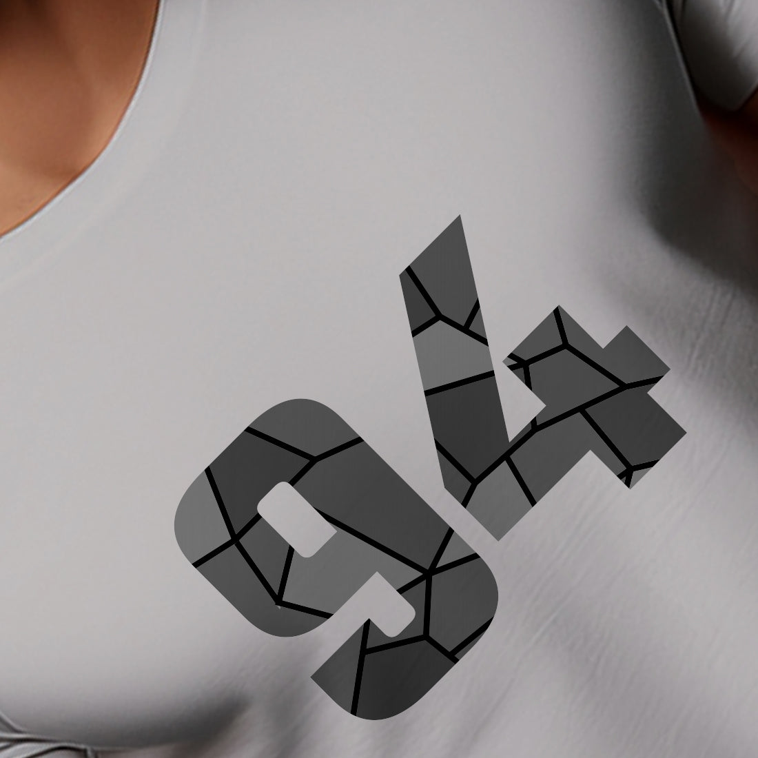 94 Number Men Unisex T-Shirt | Custom Number Graphic Tee (Melange Grey)