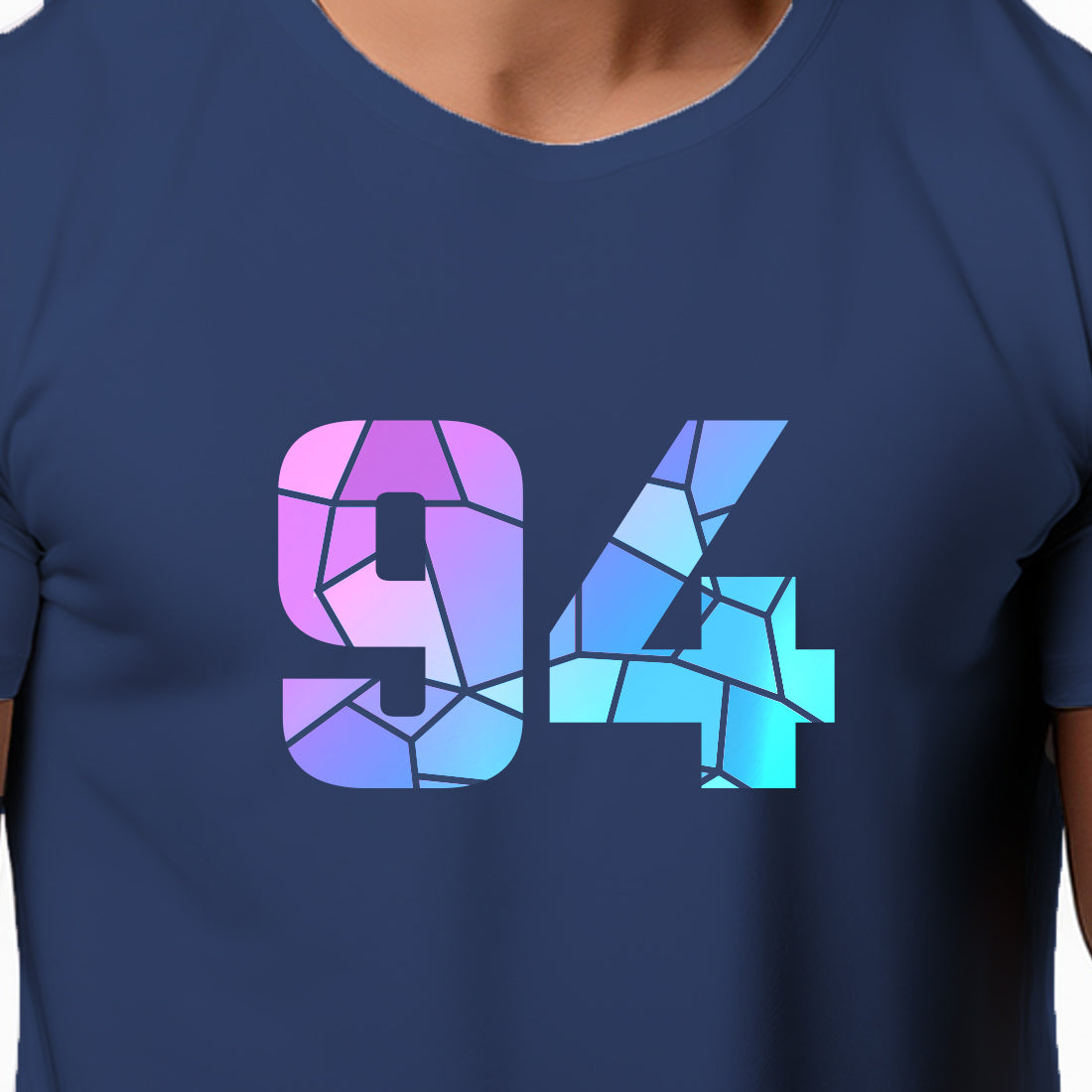 94 Number Men Unisex T-Shirt | Custom Number Graphic Tee (Navy Blue)