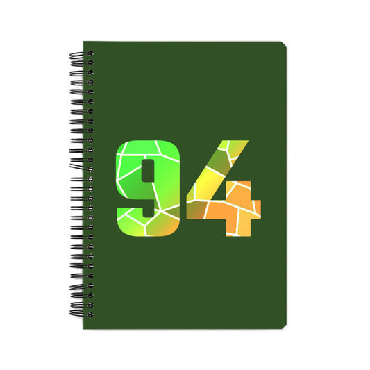 94 Number Notebook (Olive Green, A5 Size, 100 Pages, Ruled, 6 Pack)