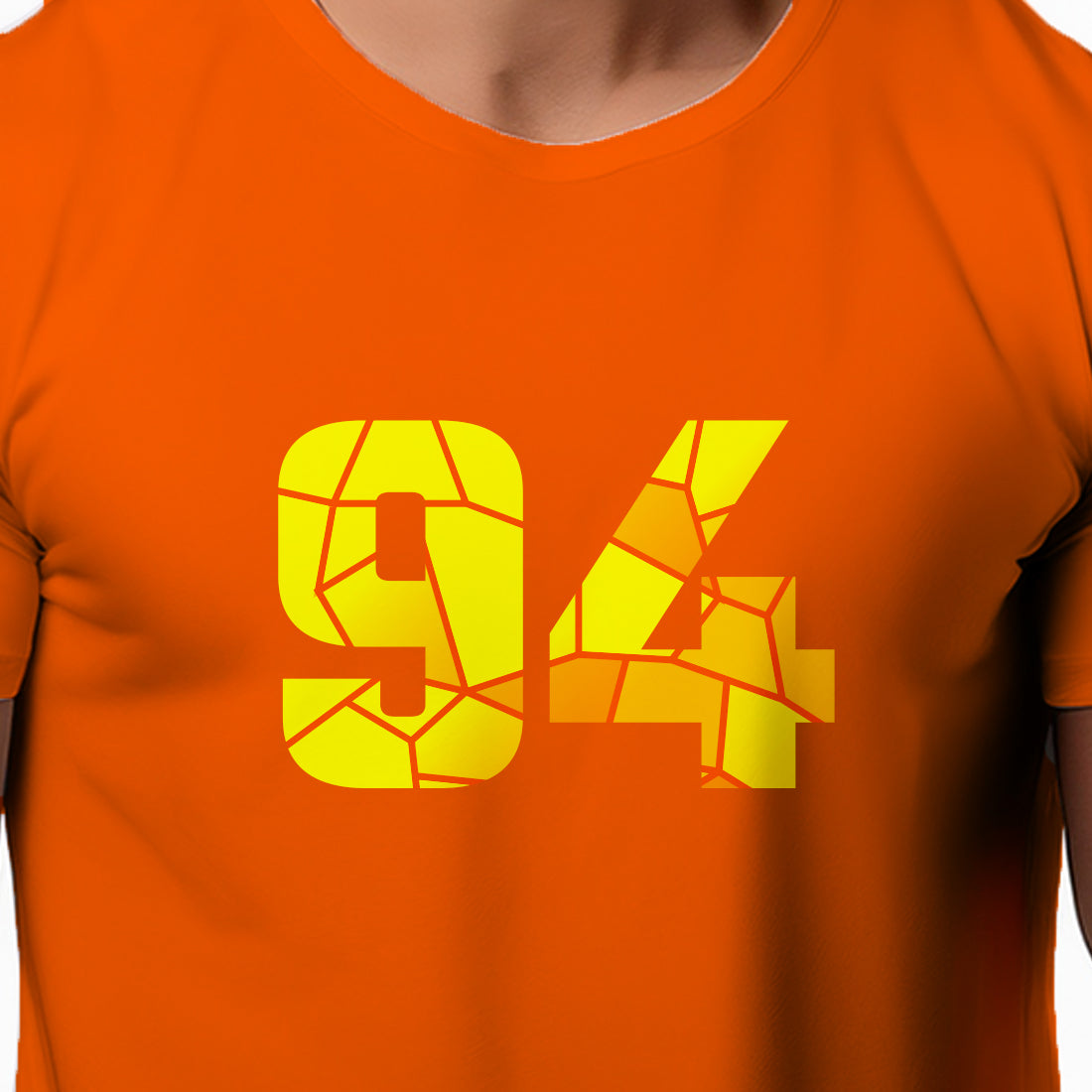 94 Number Men Unisex T-Shirt | Custom Number Graphic Tee (Orange)