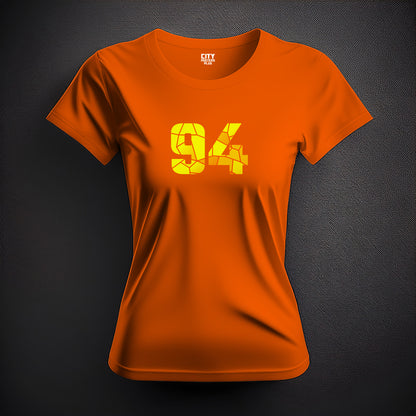 94 Number Women T-Shirt (Orange) | Stylish Numeric Graphic Tee
