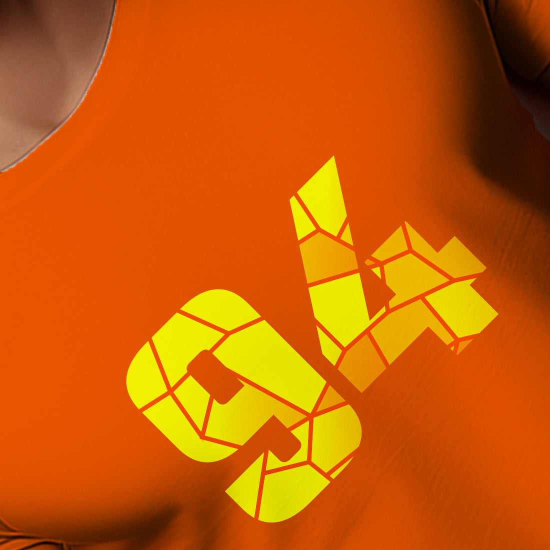 94 Number Men Unisex T-Shirt | Custom Number Graphic Tee (Orange)