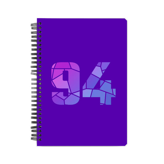 94 Number Notebook (Purple, A5 Size, 100 Pages, Ruled, 6 Pack)