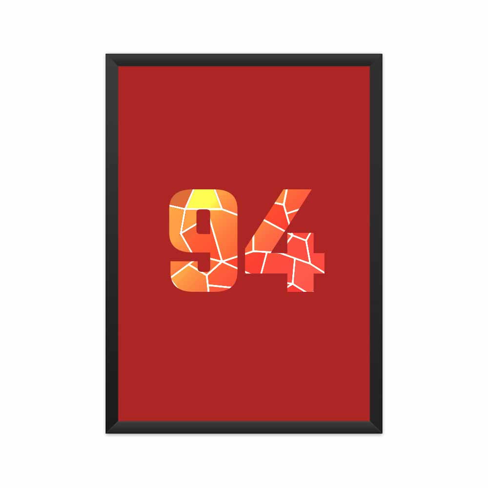 94 Number Framed Poster