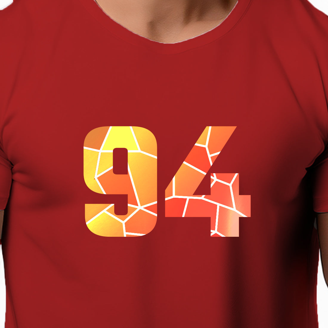 94 Number Men Unisex T-Shirt | Custom Number Graphic Tee (Red)