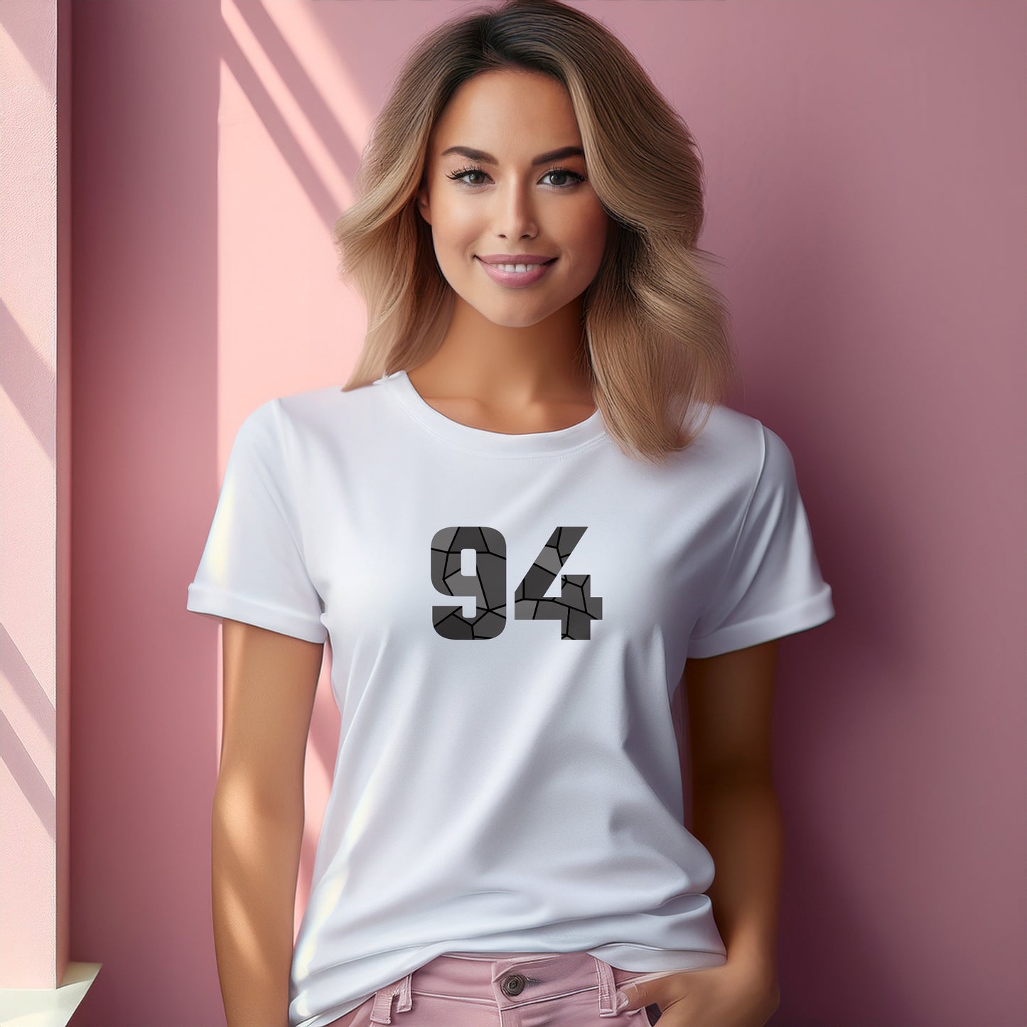 Number 94  Women T-Shirt (White) | Stylish Numeric Graphic Tee