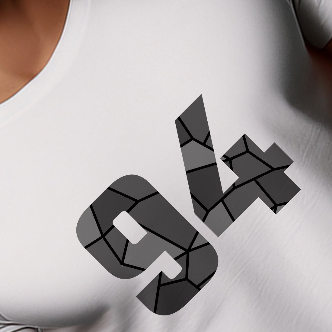 94 Number Men Unisex T-Shirt | Custom Number Graphic Tee (White)