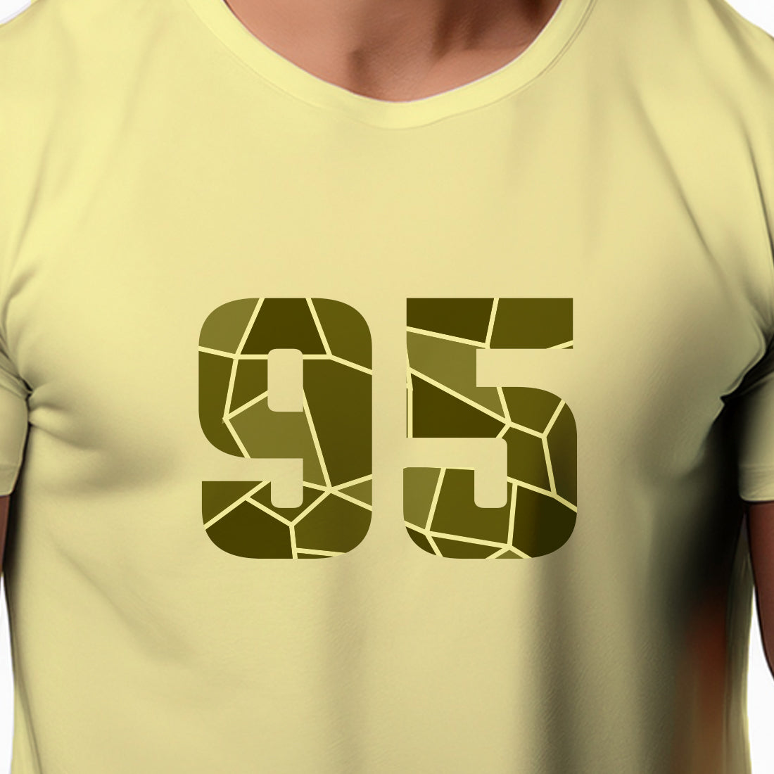 95 Number Men Unisex T-Shirt | Custom Number Graphic Tee (Butter Yellow)